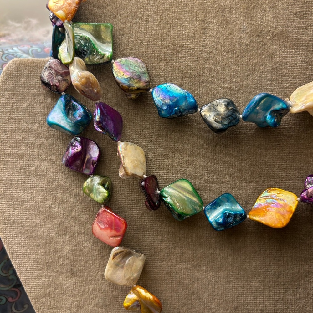 Multicolor Boho Statement Necklace - image 3